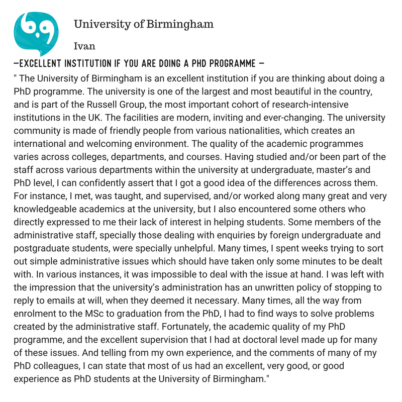 What is to study at the University of Birmingham