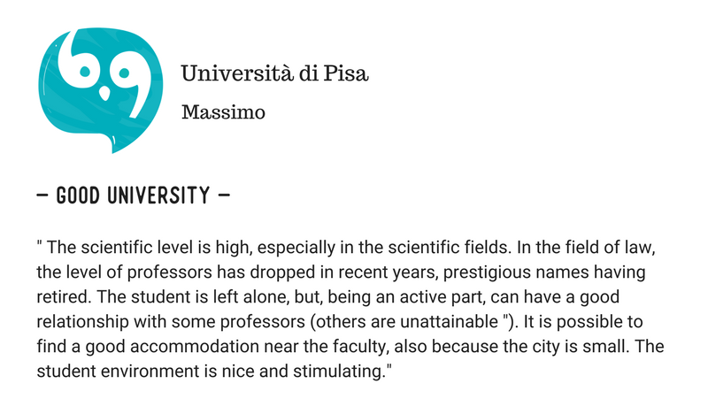 Università di Genova (UniGe) Vs Università di Pisa student reviews (1)