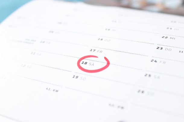 Calendar with schedule