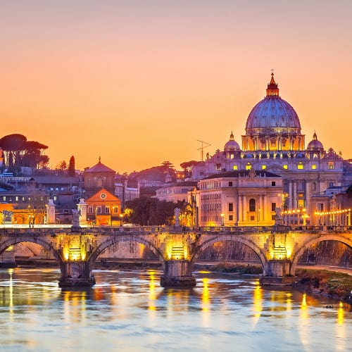 Rome cityscape at night
