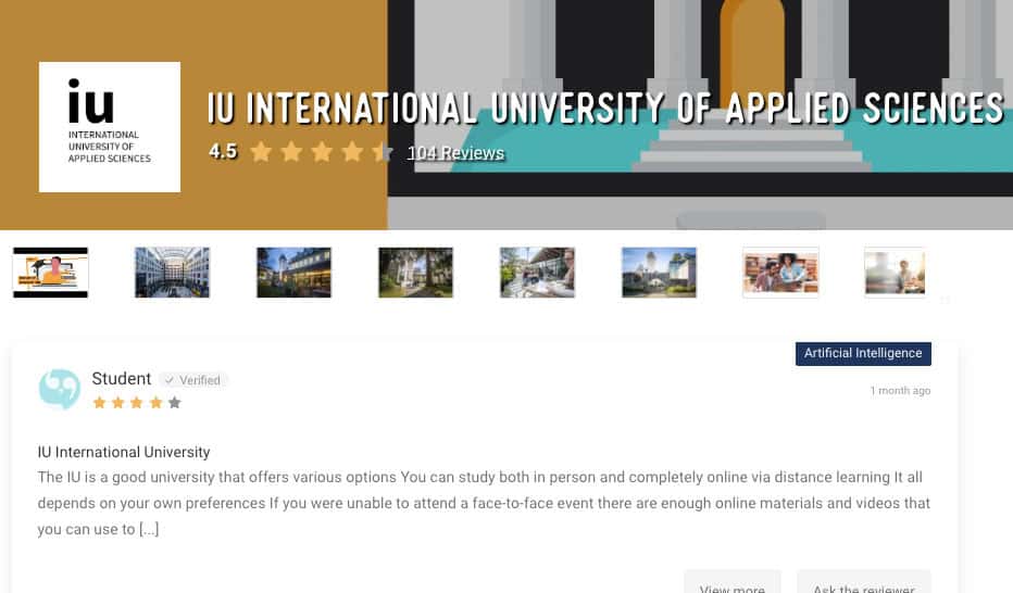 IU International Reviews Page